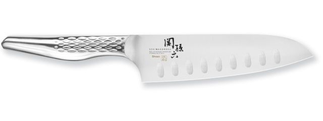 Scalloped Santoku knife Kai Seki Magoroku Shoso 16,5 cm