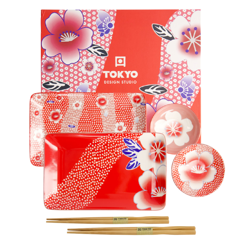 Kawaii Flower Sushi set red